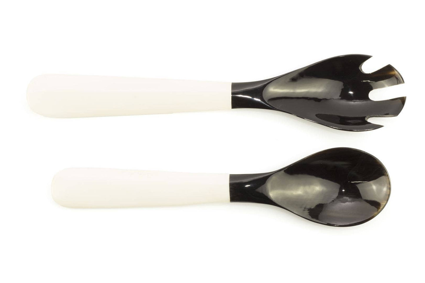 Small Black Horn Cutlery With Bone Handle