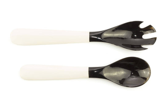Small Black Horn Cutlery With Bone Handle