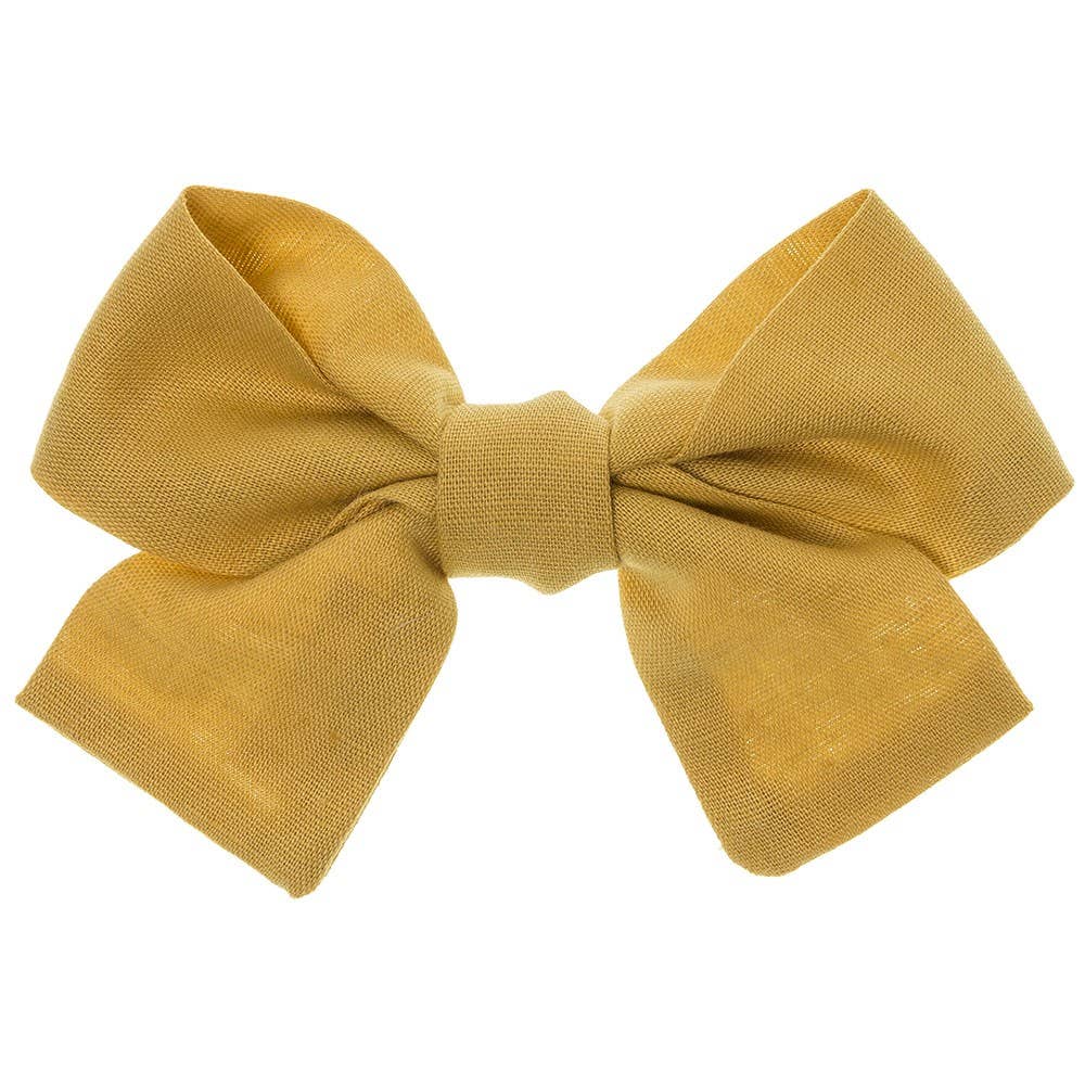 Linen Duck Clip Bow: Mustard