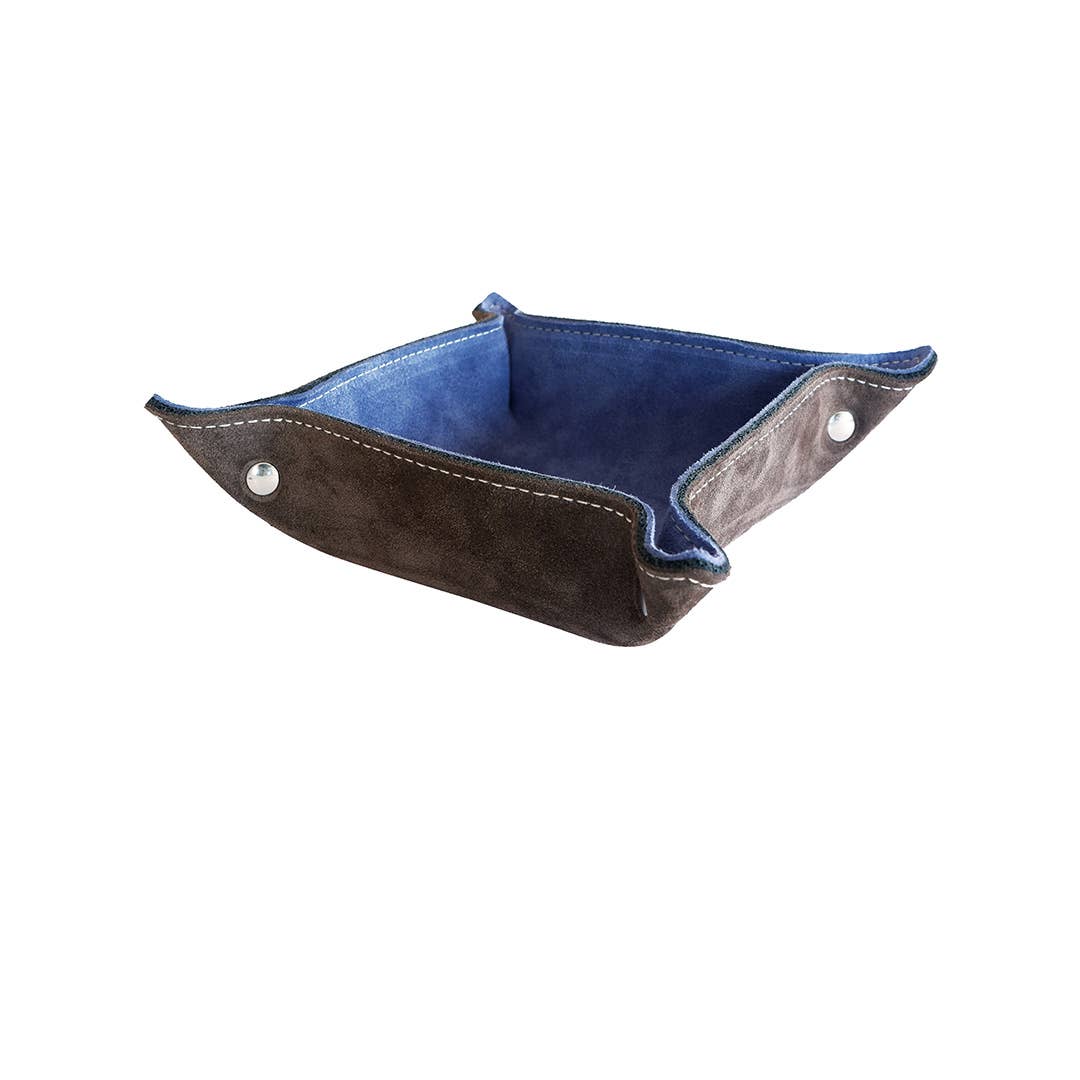 Italian Suede Key Tray in Blue