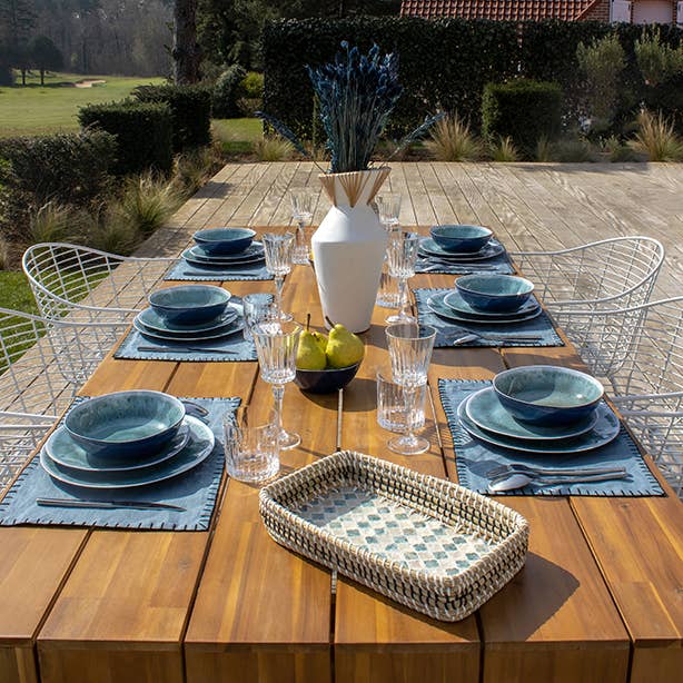 Set of 4 Blue Linen Placemats