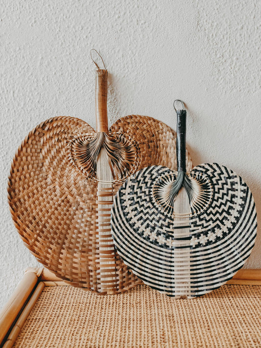 Woven Black & Natural Fan