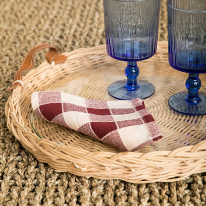 Woven Cocktail Napkin Set: Aubergine