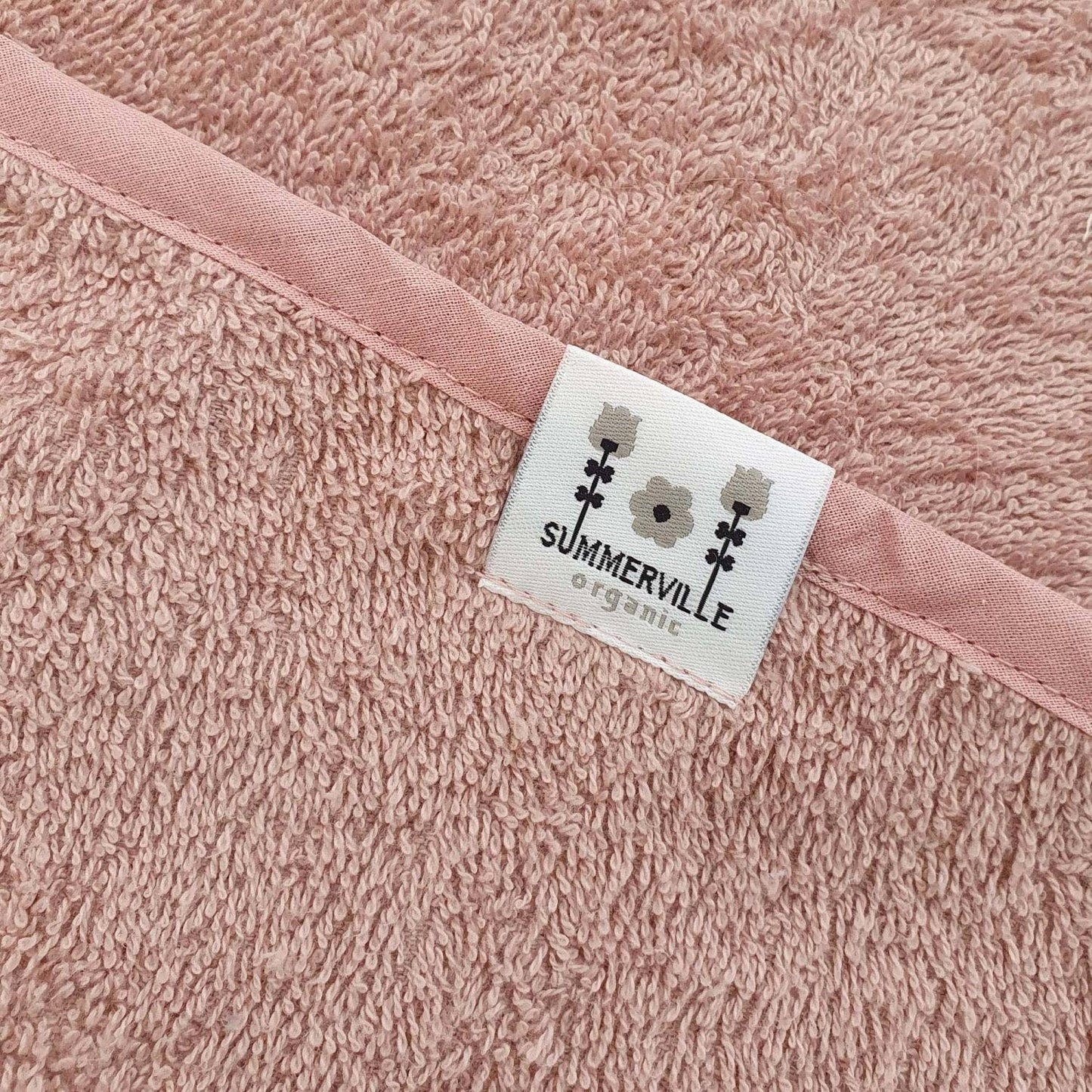 Organic Rabbit Hooded Baby Towel: Pale Mauve