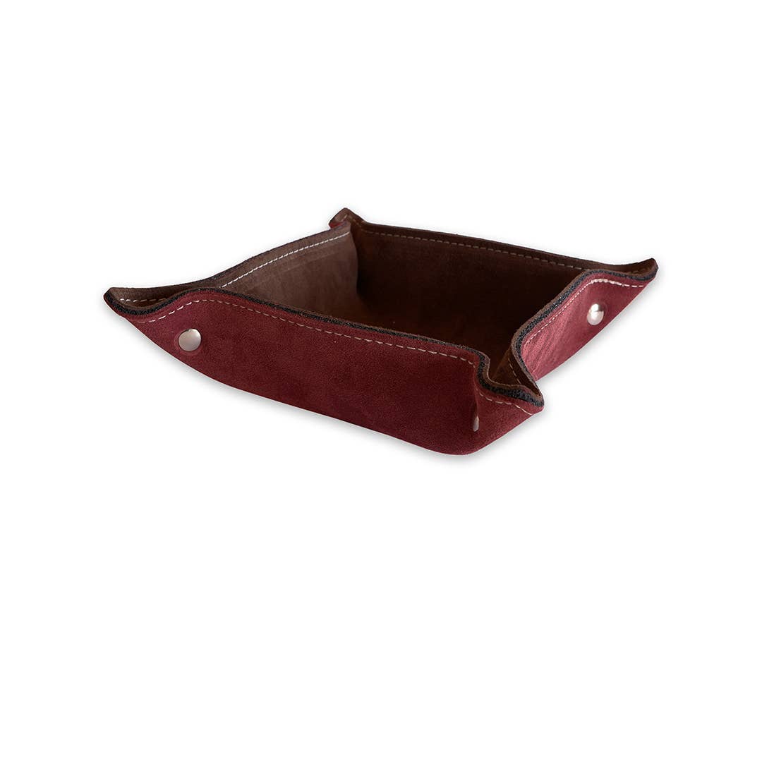 Italian Suede Key Tray in Bordeaux