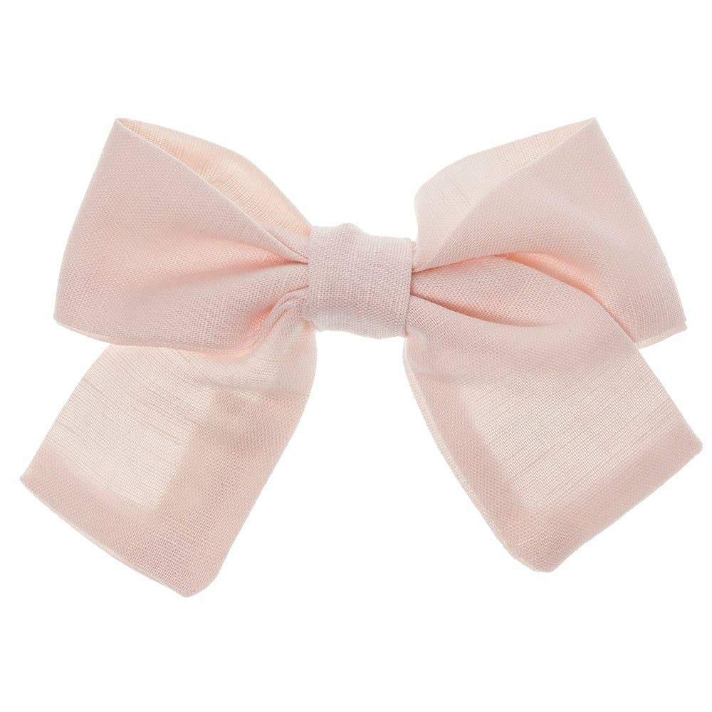 Linen Duck Clip Bow: Salmon