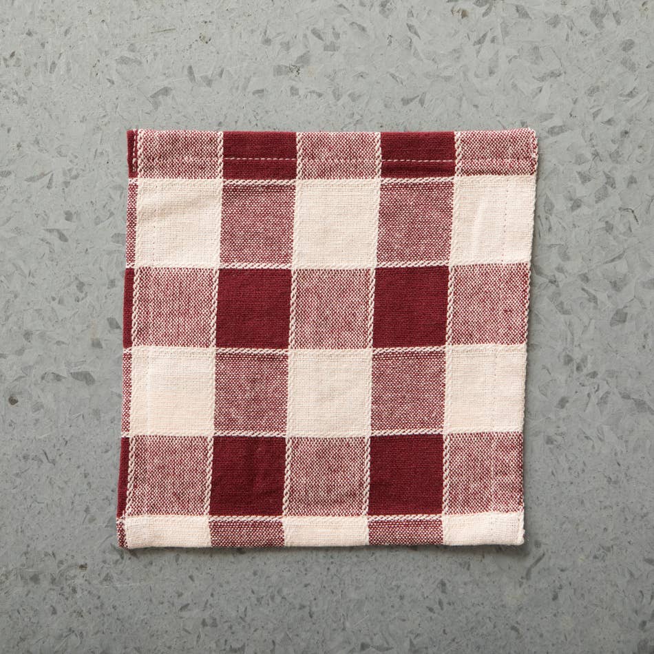 Woven Cocktail Napkin Set: Aubergine