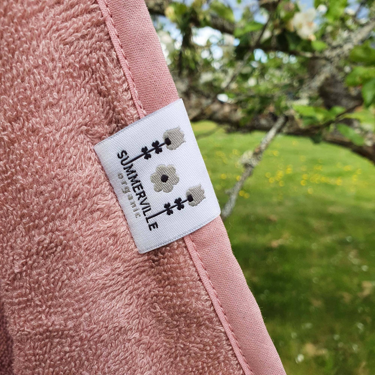 Organic Rabbit Hooded Baby Towel: Pale Mauve