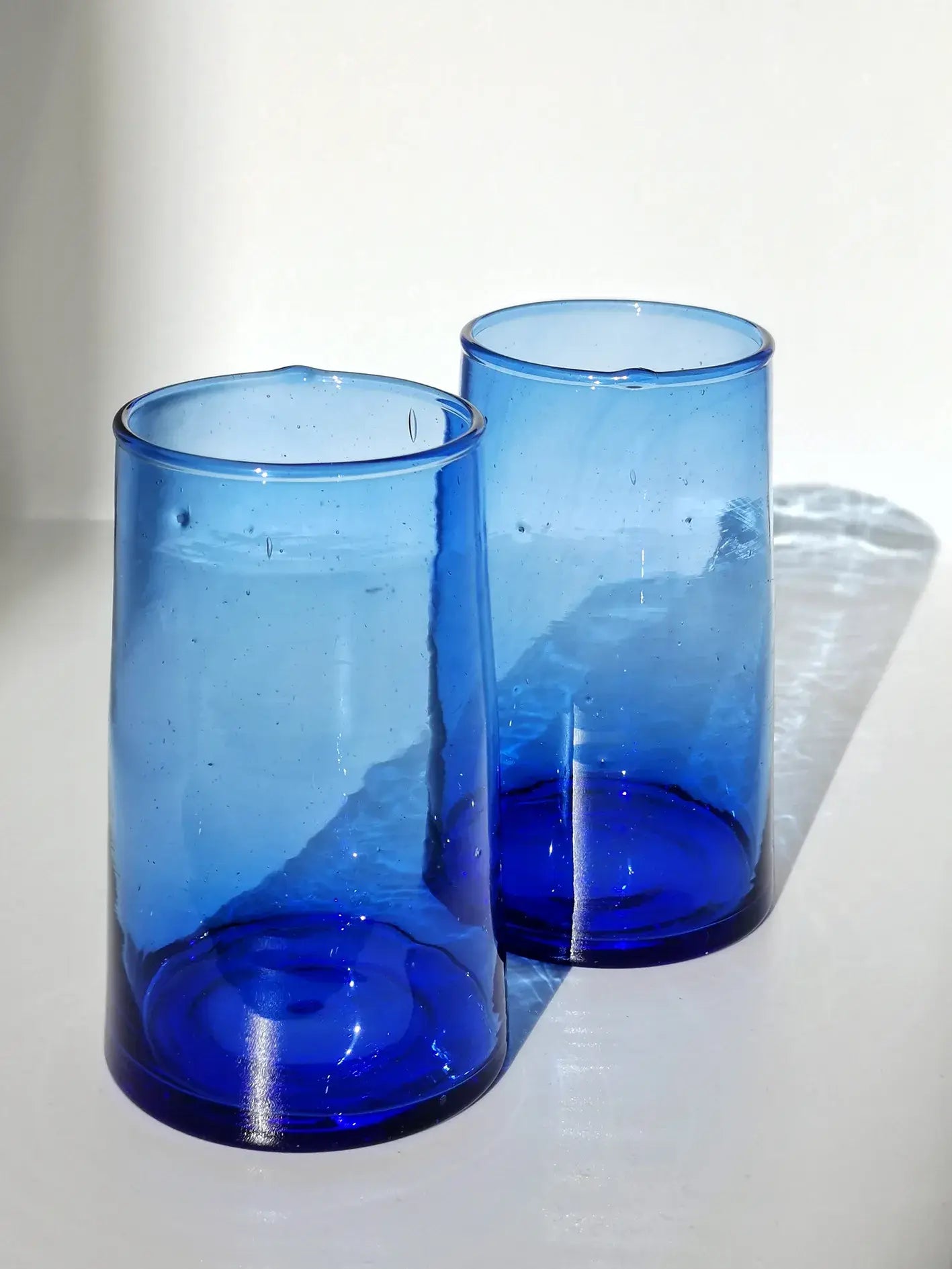 Conical Moroccan Blue Beldi Glass