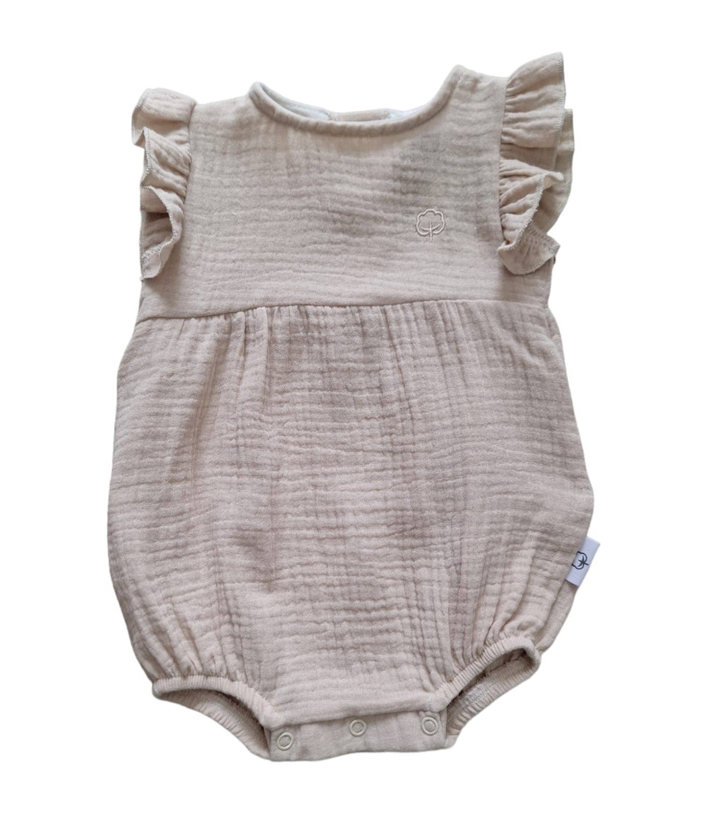 Organic Cotton Onesie: Beige