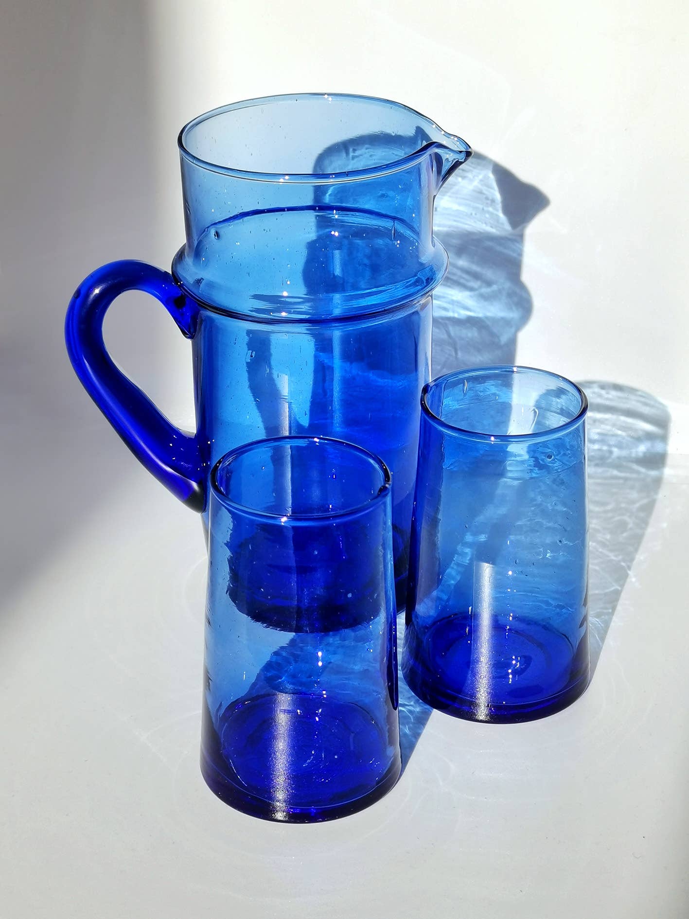 Conical Moroccan Blue Beldi Glass