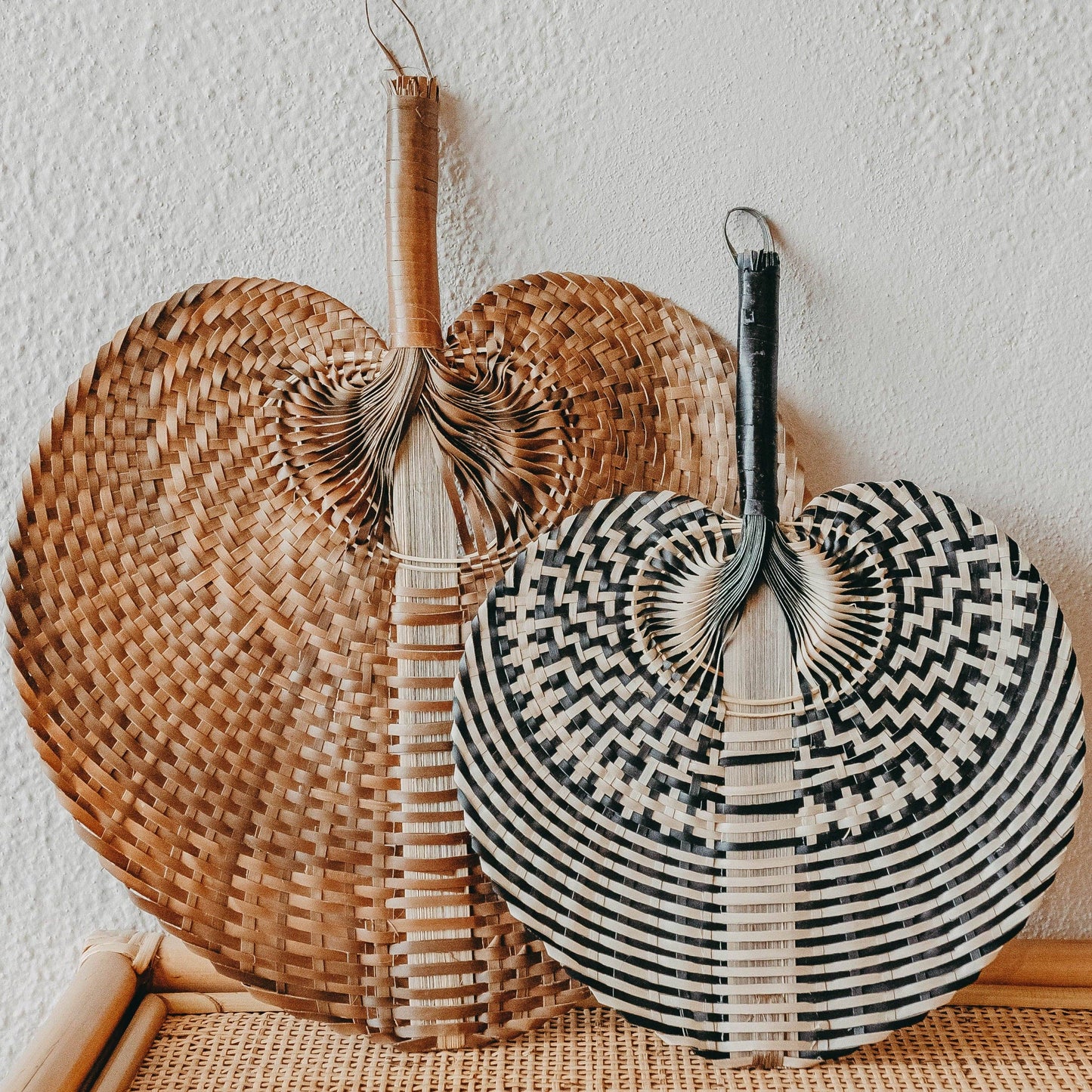 Woven Black & Natural Fan
