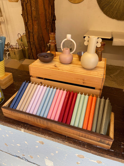 Dinner Candle Set: Olive Green