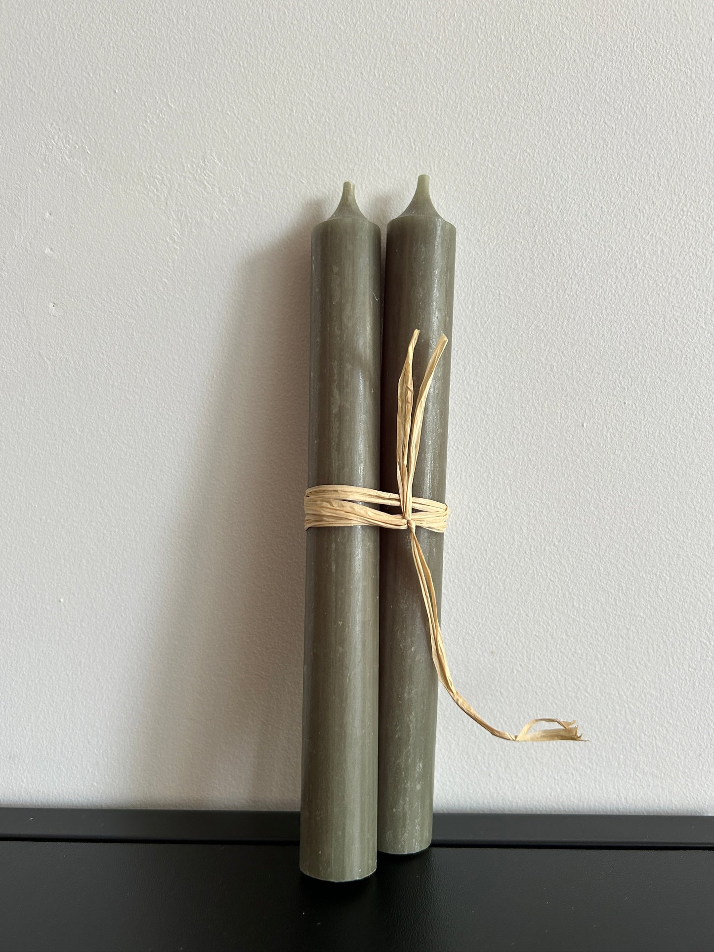 Dinner Candle Set: Olive Green