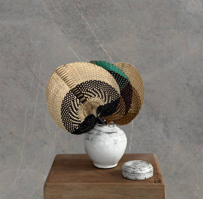 Woven Brown & Natural Fan