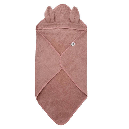 Organic Rabbit Hooded Baby Towel: Pale Mauve