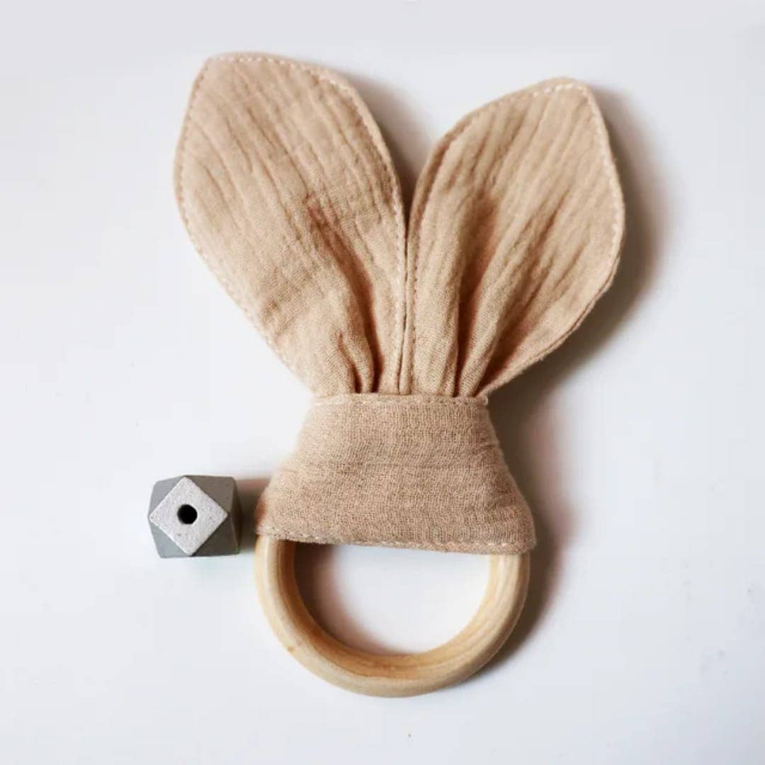Organic Cotton Teether: Beige