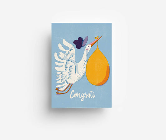 Stork Baby Arrival Postcard