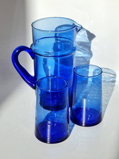 Conical Moroccan Blue Beldi Glass
