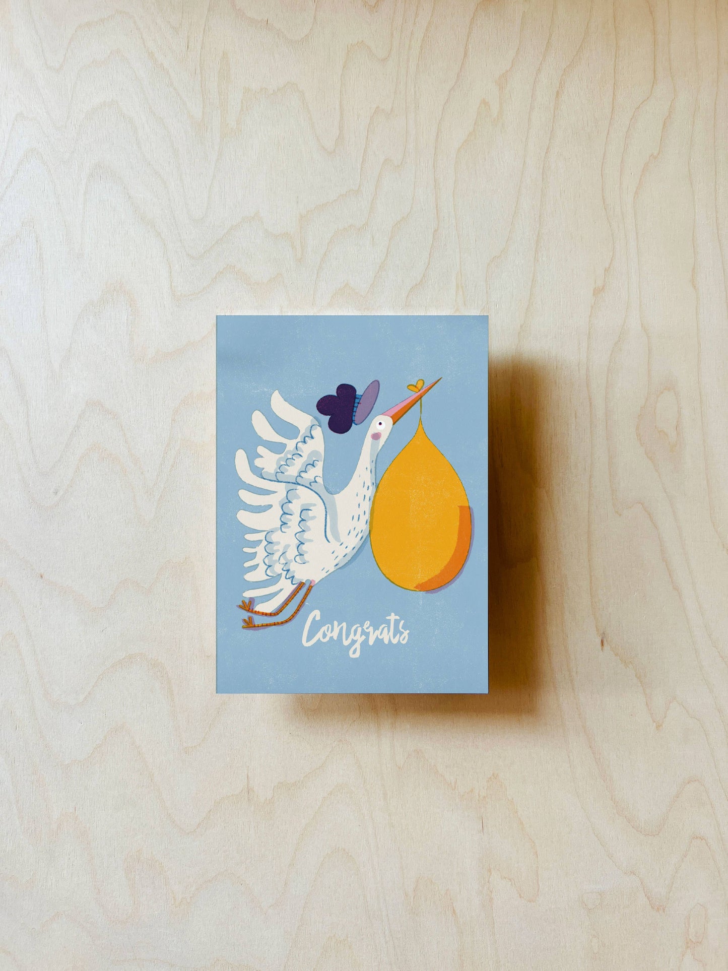 Stork Baby Arrival Postcard